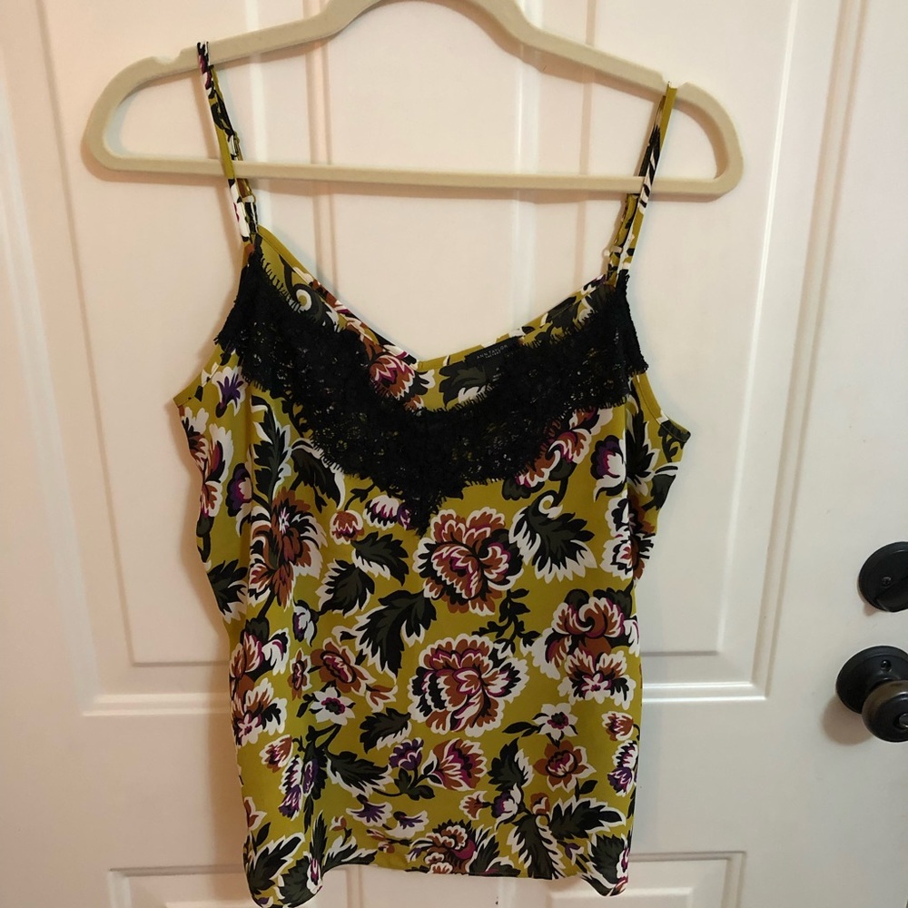 Ann Taylor Factory Lace Floral Green Tank